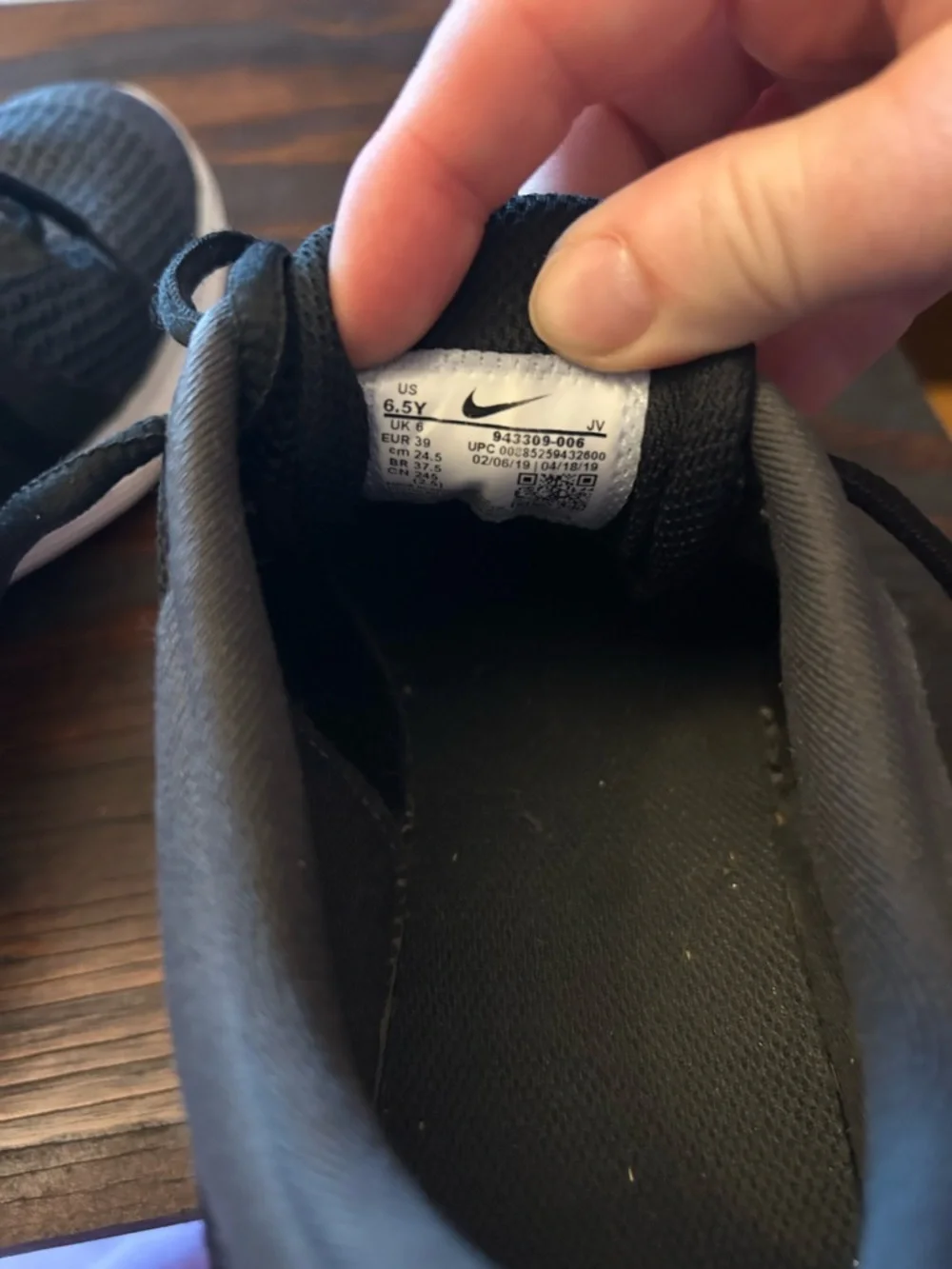 Nike Black Athletic Sneakers with White Logo - Picture 2 of 5
